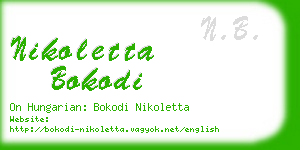 nikoletta bokodi business card